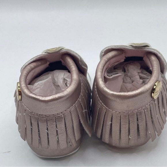 Nicole Miller Unicorn Rose Gold Infant Baby Slip On Moccasin Shoes Sz 0-6 Mos. - Picture 3 of 15